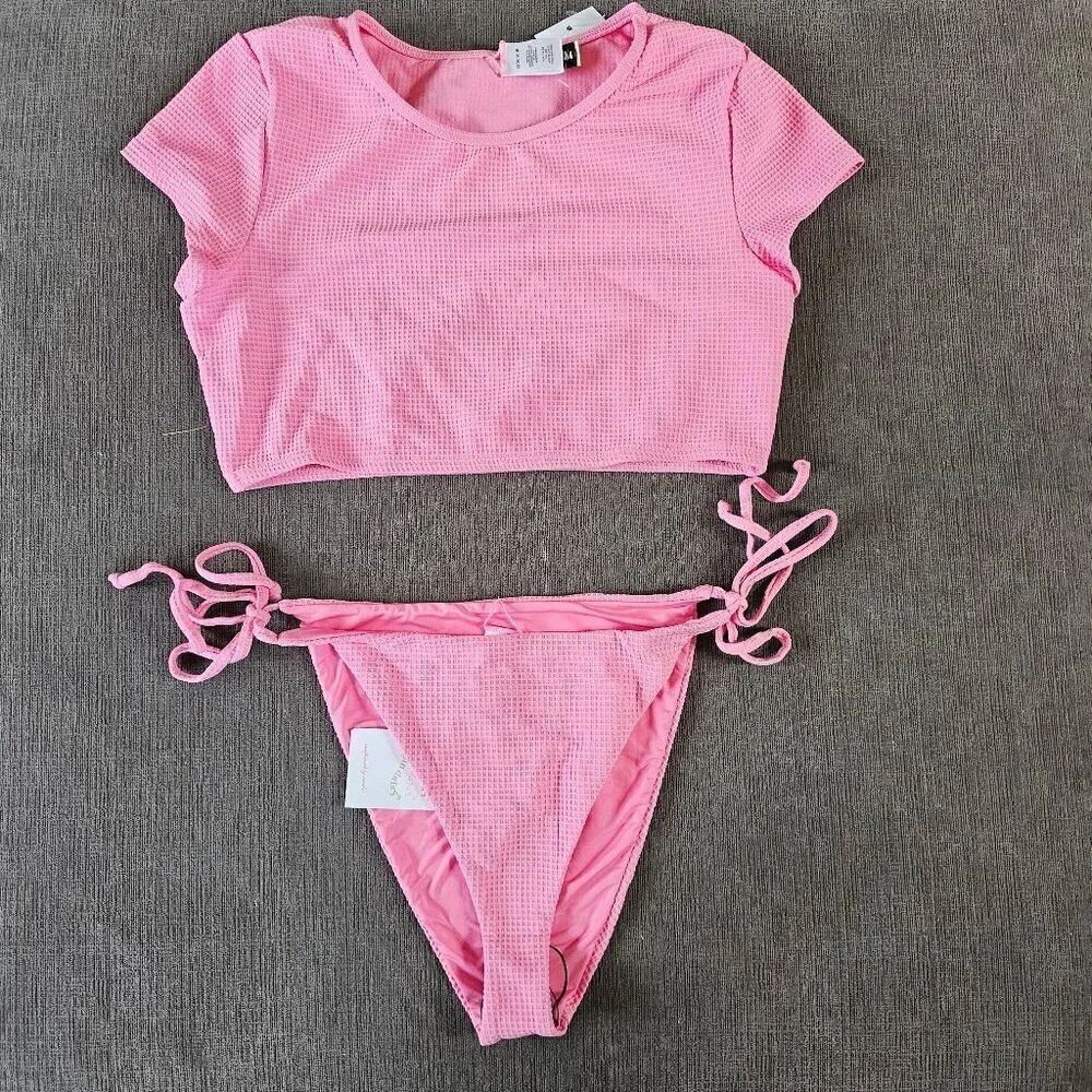 Dippin Daisys Joni Short Cap Sleeve Bikini Top & String Bikini Bottom Size XL